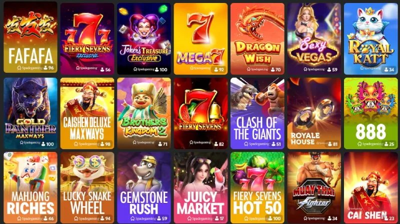 Ragam Slot Populer dari Spadegaming - Spadegaming