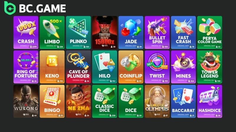 Top 10 Slot & Crash Style Game dari BC Game