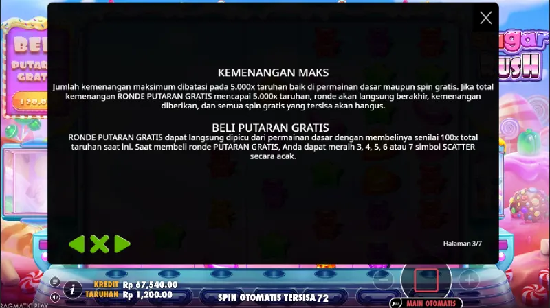 Potensi Kemenangan Maksimal Sugar Rush - BC Game Indonesia