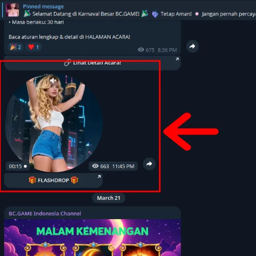 Contoh Flash Drop di BC Game Indonesia