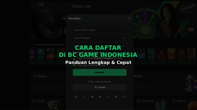 Cara Daftar BC Game Indonesia 2026 – Panduan Lengkap & Cepat